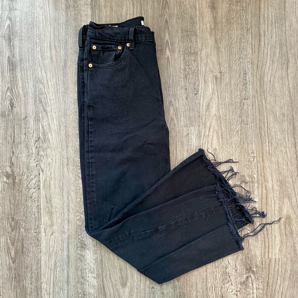 LEVIS Size 29 Black Denim High-Rise Jeans